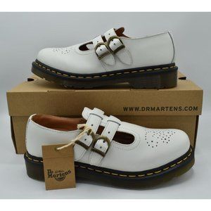 Dr Martens 8065 Womens Size 10 Mary Jane Smooth White Leather Shoes
